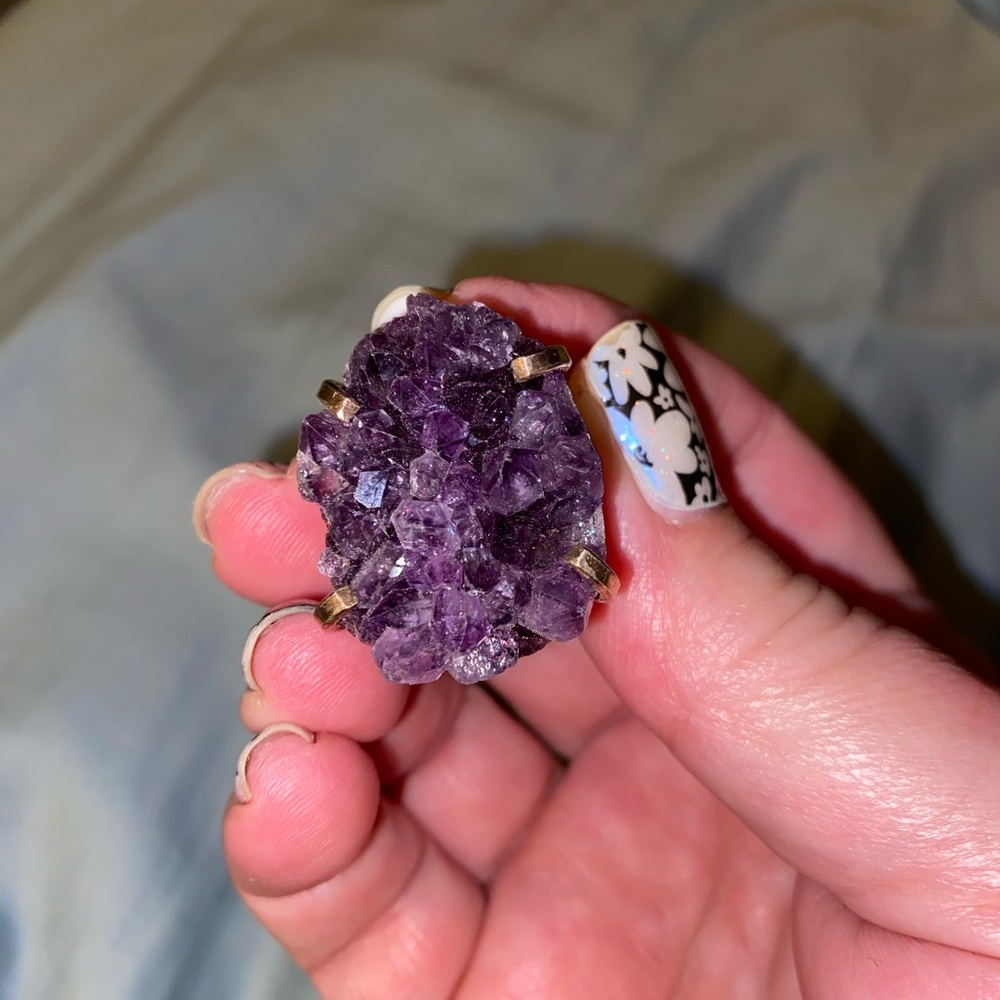 Amethyst ring, sterling silver
